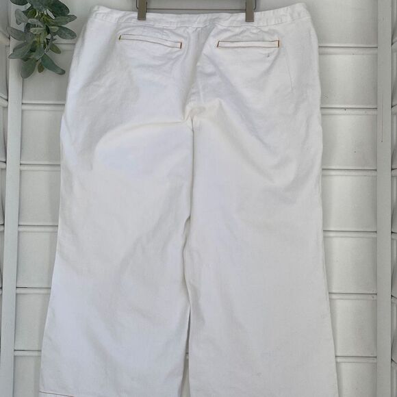 Lane Bryant Flare‎ Sailor Cotton Twill Stretch Pants White 28 - Picture 9 of 16